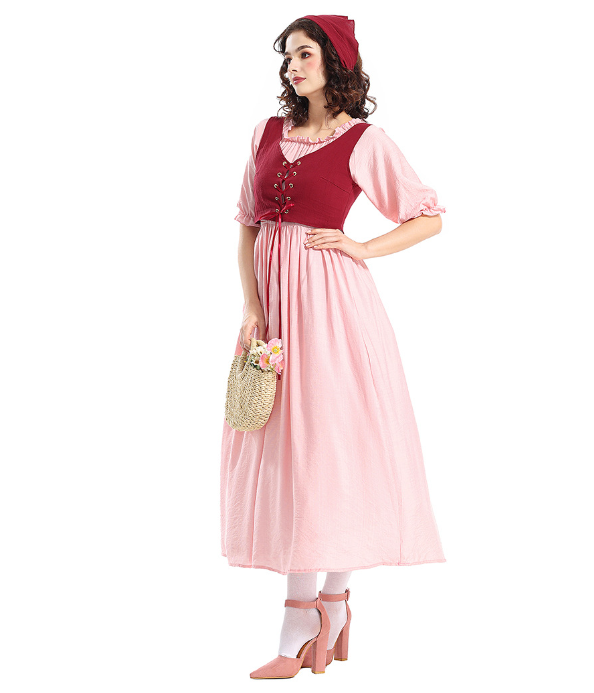 Womens Renaissance Medieval Dress with Corset Fairy Irish Victorian Gothic Dress